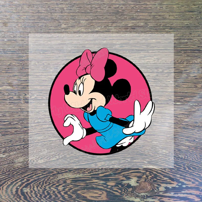 Mickey Minnie Mouse Clothes Sticker Donald Duck Pluto Clothing Patches Iron on Patch T Shirt Pants Applique Hot Transfer Sticker