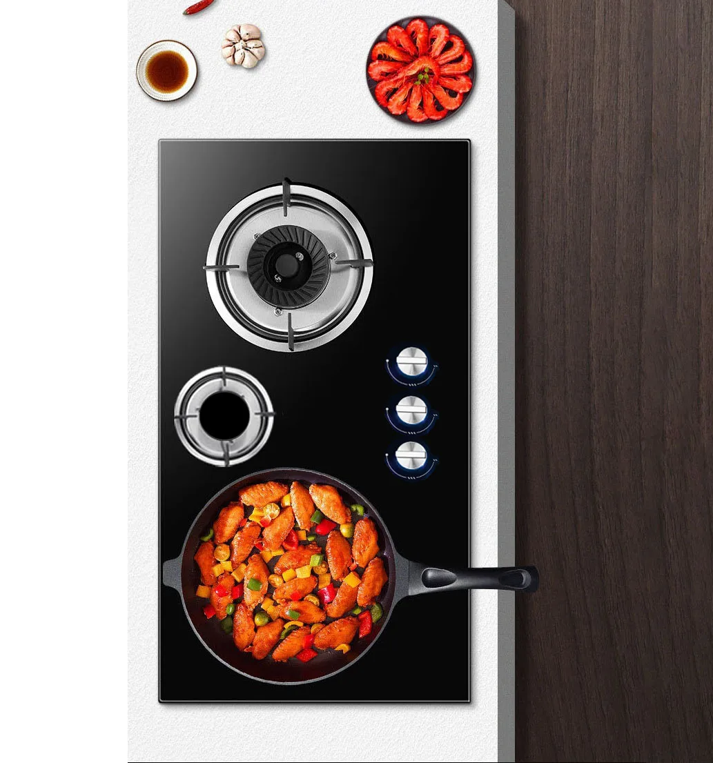 موقد غاز 3 شعلات بالجملة - موقد غاز البترول المسال مدمج للمطبخ المحلي، المصنع مباشرة مع لوحة من الزجاج المقسى