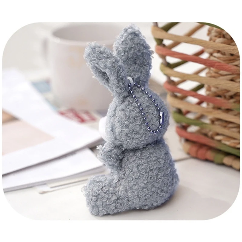 5’’ Mini Rabbit Plush Bunny Keychain Ornament Women Handbag Decorations School Student Backpack Plush Dropship