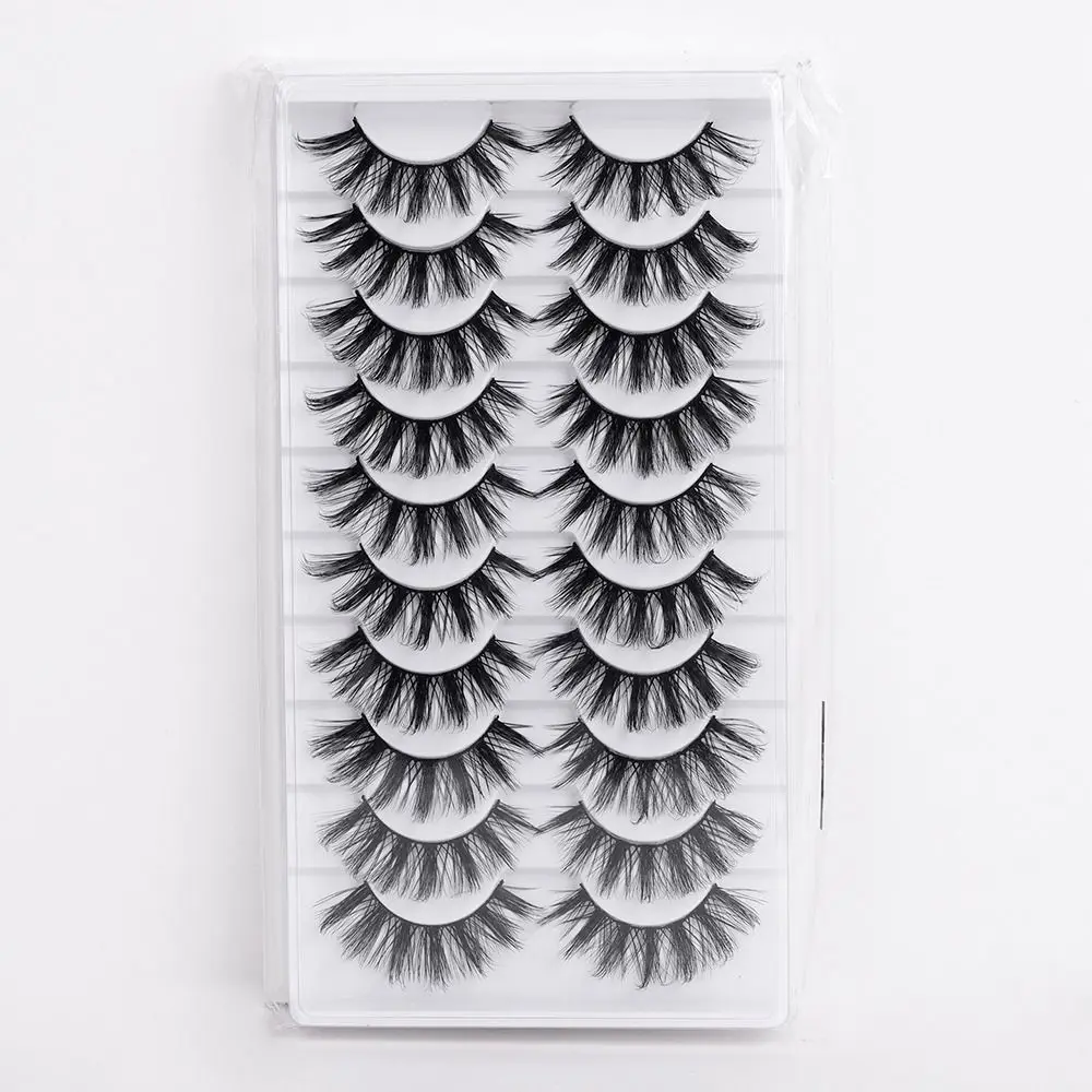 10ペア ナチュラルルックつけまつげ ボリューム3Dつけまつげ ウィスピーDIYまつげエクステ