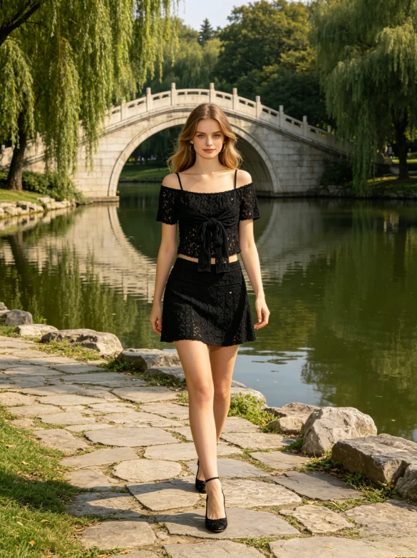 

2026 New Arrival Japanese Style Bows Lace Short-sleeved Pullover with Suspender Tops and Fashion Short Skirt Three-piece Suit