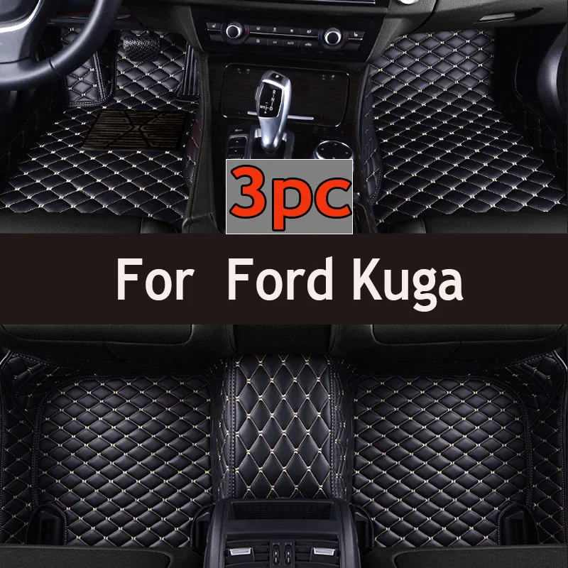 

Custom Auto Luxury Leather Car Floor Mat For Ford Kuga 2008 2009 2010 2011 2012 Car Mat Full Set Women Waterproof Accessories
