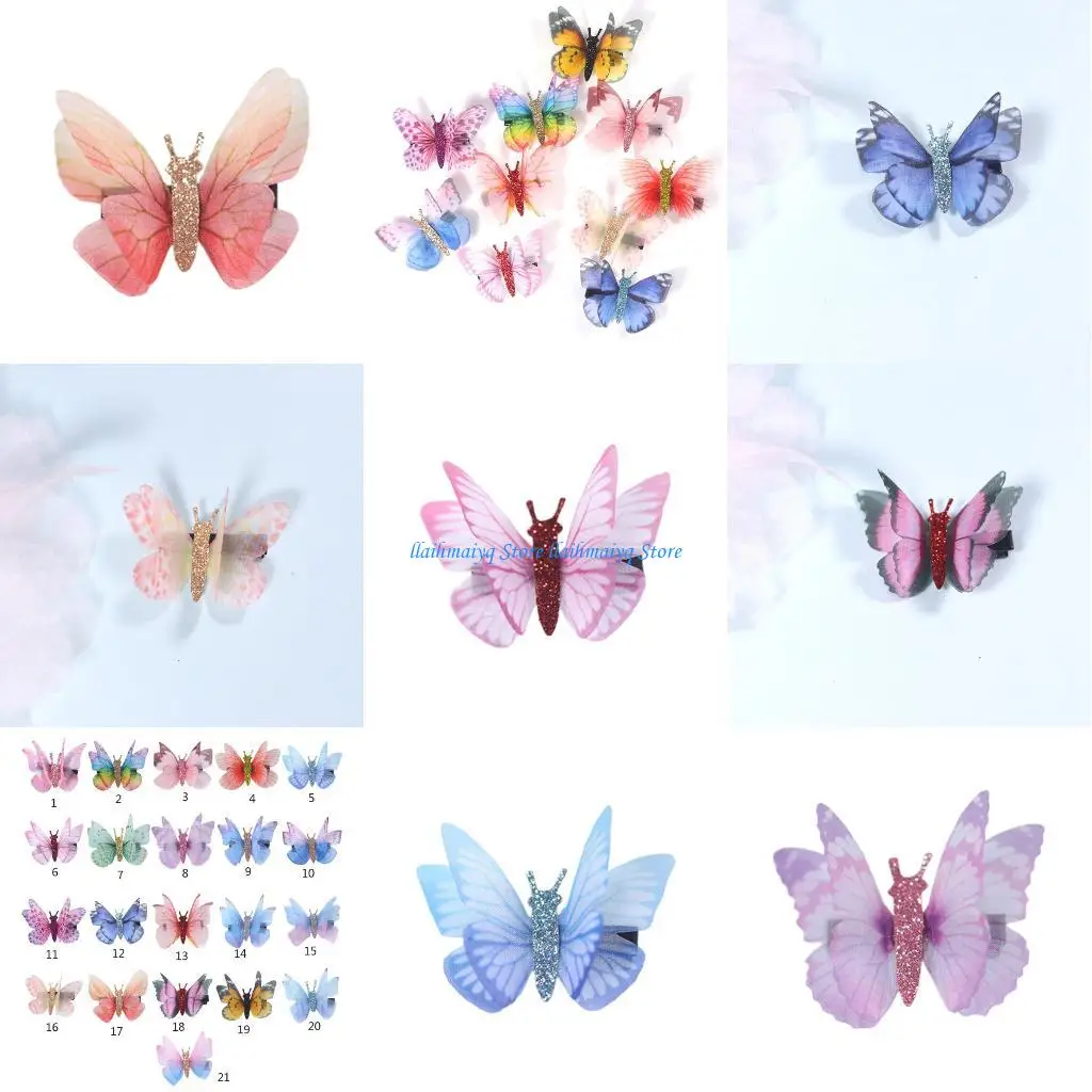 

573B Chinese Double-layer Stereo Butterfly Hairpin for Woman Hanfu Hair Clip