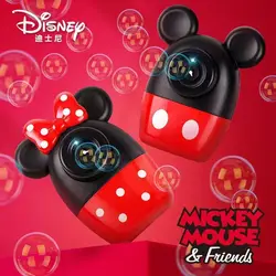 Disney peryferyjna maszyna do baniek mydlanych Mickey i Minnie w pełni automatyczna internetowa gwiazda halter na szyi dmuchanie baniek prezent