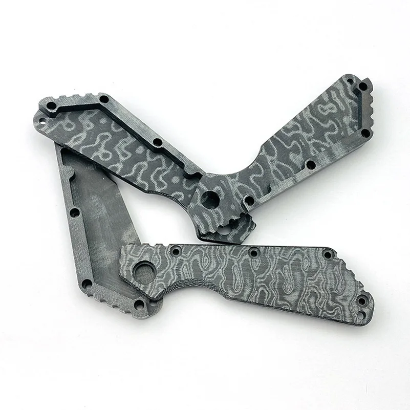 1pc Micarta Material Damascus Pattern Knife Handle Scale Patch For Genuine Strider SMF Old Version Knives Grip DIY Replacement