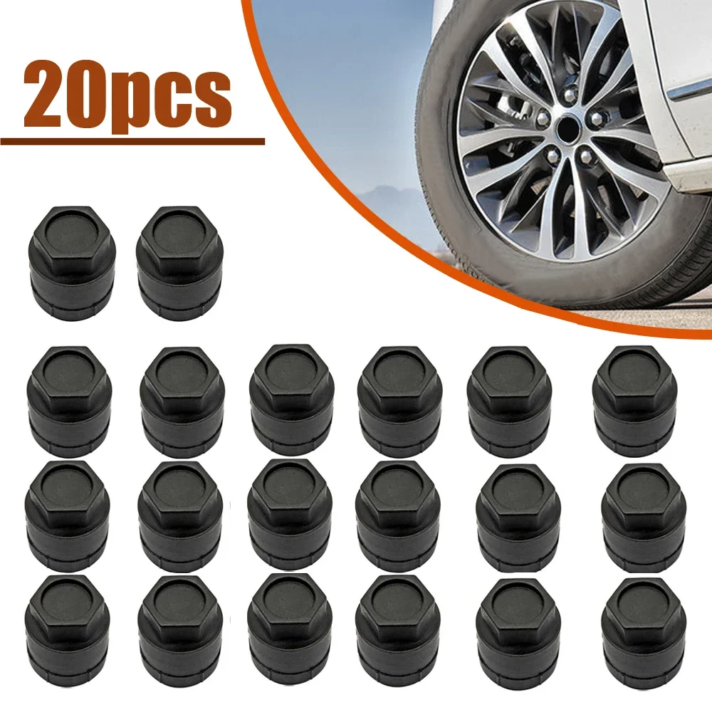 20Pcs Black Lug NUT Covers Caps Fit For BUICK CHEVROLET CHEVY 10028614