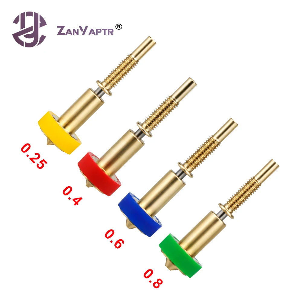 Clone Nozzle All-in-one Bimetal Nozzles 0.25/0.4/0.6/0.8mm Heatbreak Brass Titanium For Hotend Extruder