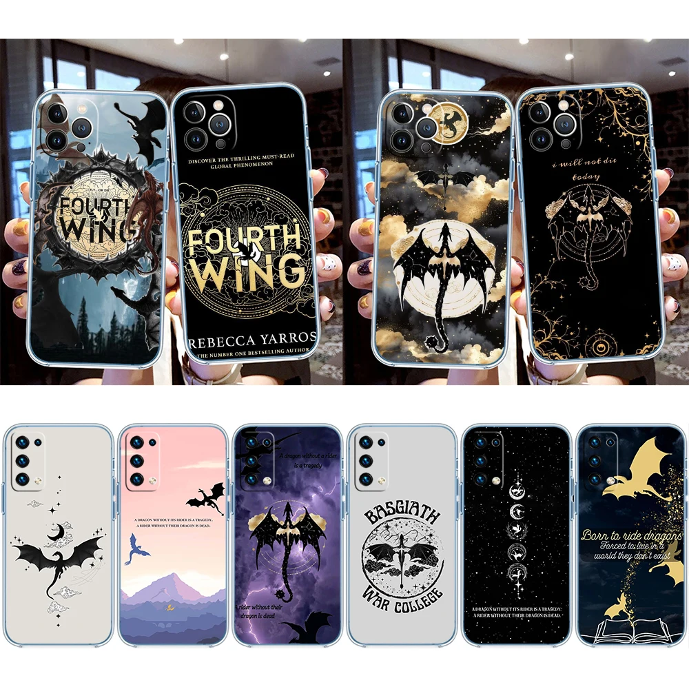 Fourth wing dragons Transparent Phone Case for Samsung Galaxy A04 A04S A14 A23 A34 A54 M23 M33 M52 M53