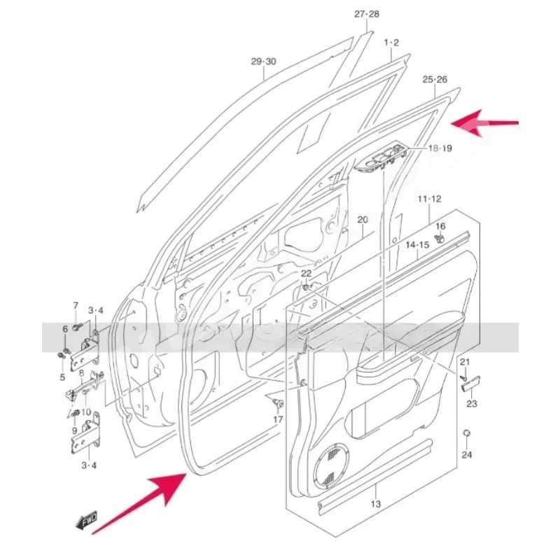 84661-65J00 Genuine Door Seal Rubber Strips Soundproofing Dustproof Sealing Strip for Suzuki Grand Vitara Front Rear Left Right