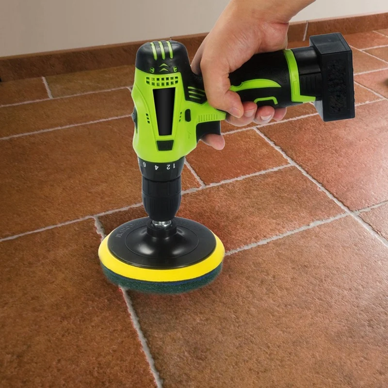 Kit di pulizia per spugne abrasive per spazzole elettriche per trapano, strumento per la pulizia della casa per impieghi gravosi (trapano non incluso)