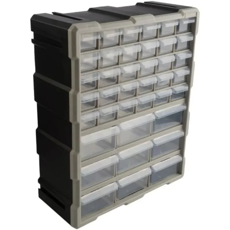 home.9-Drawer Plastic Small Parts Organizer - Desktop or Wall Storage Drawers for Organizing Hardware, Crafts, Garage