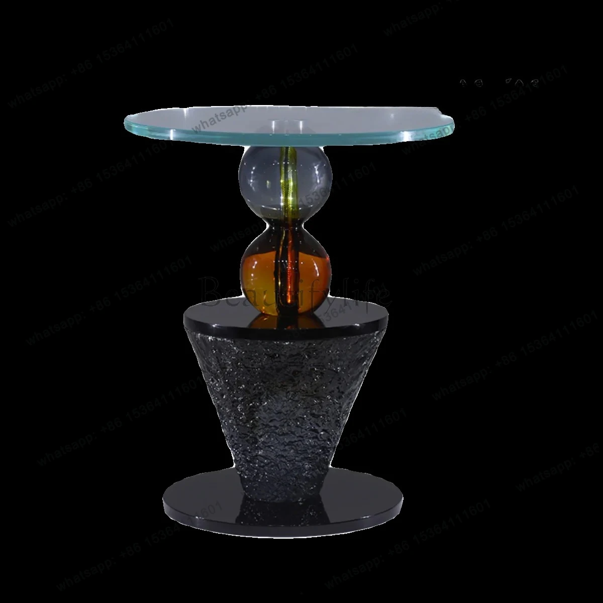 Light luxury sofa side few living room household small coffee table side table transparent acrylic resin small round table