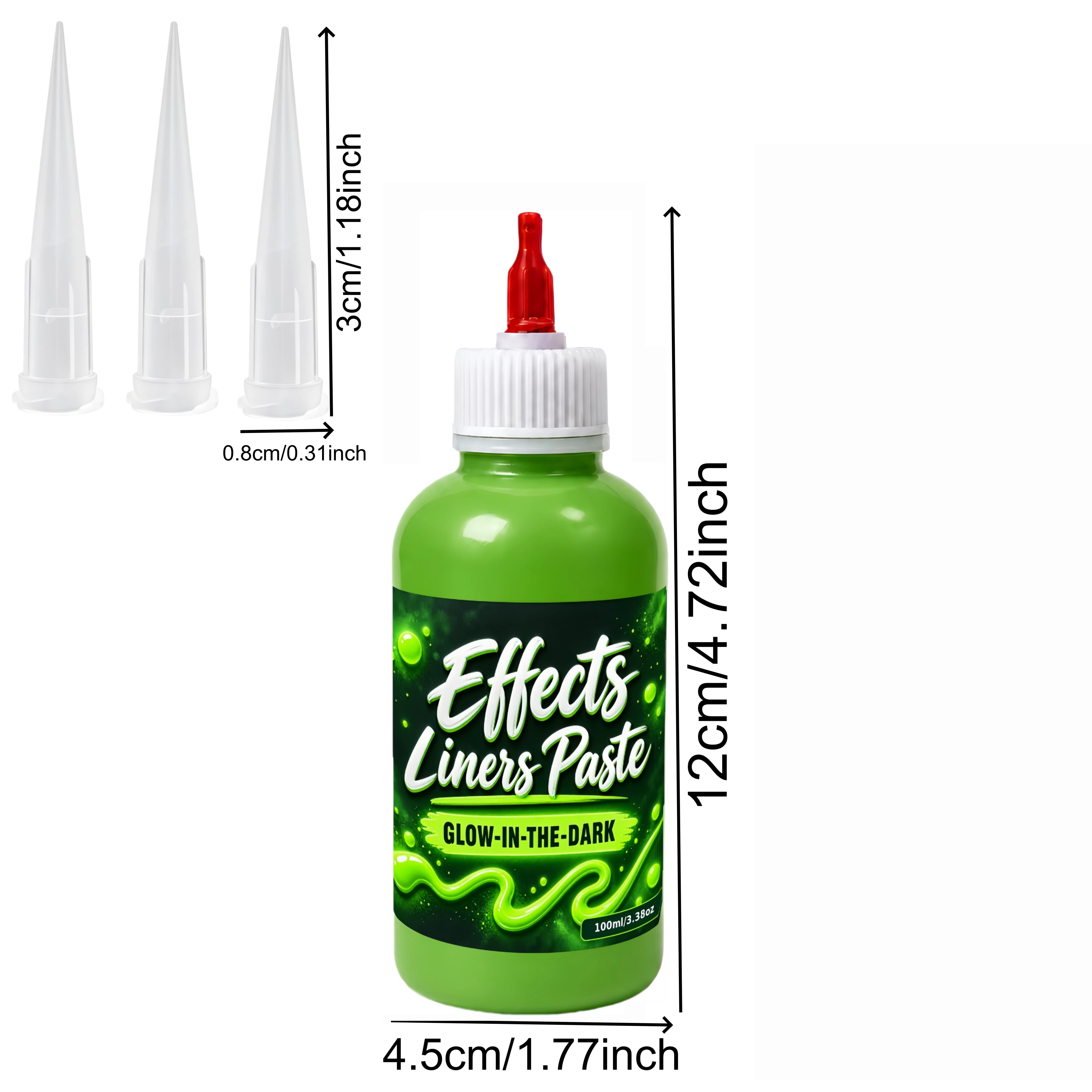 Glow In The Dark Acrylic Paint Squeeze Bottle, Luminous 3D Drawing Pigment,High Concentration Water-Based Colors forDIY Crafting