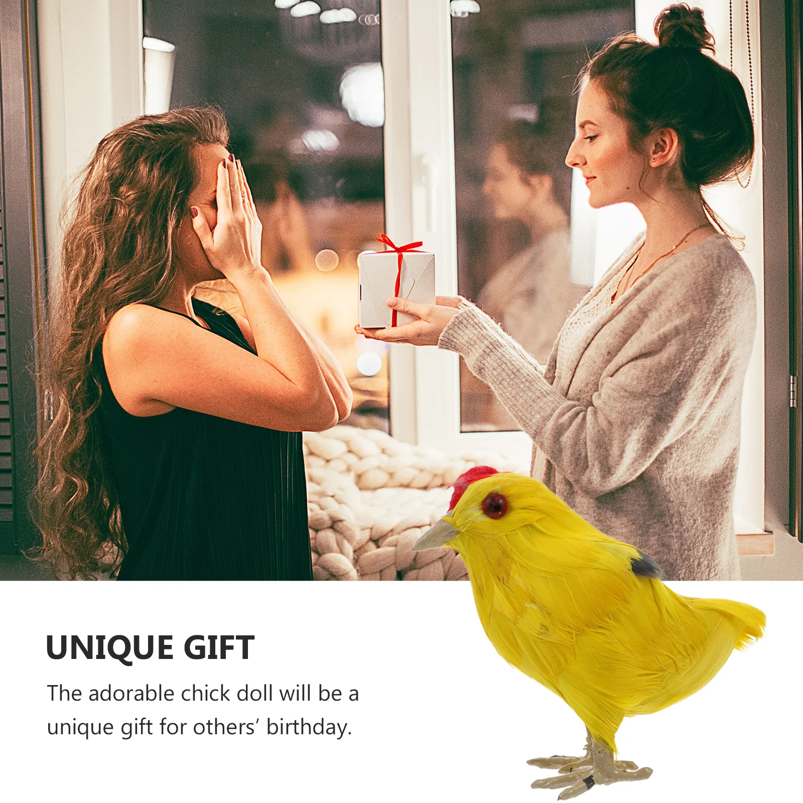 

Ornament Funny Chick Desktop Decoration Educational Model Yellow Plastic Chicken for Cabinet Closet Gift Teaching Tool