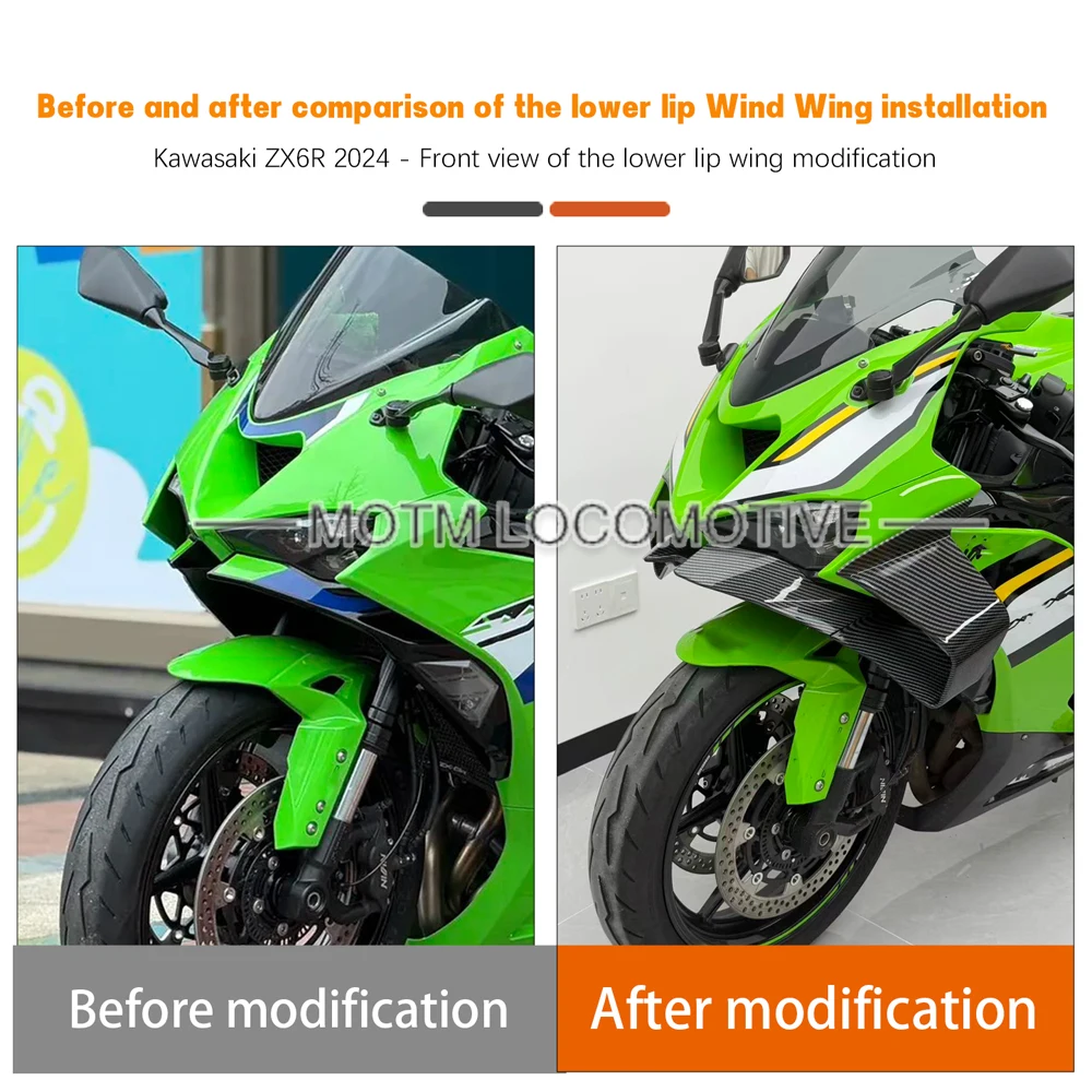 FOR ZX-6R Modified Stabilizer Wing Spoiler ZX-6R Front Lip Air Guide Side Wing Spoiler 2024 2025 2026 2027