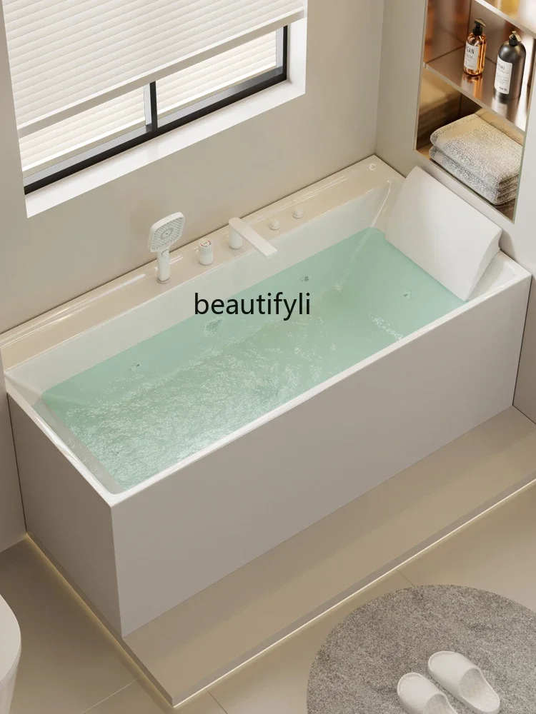 

Bathtub Household Small Apartment Acrylic Square Bathtub Bathroom Independent Massage Cylinder