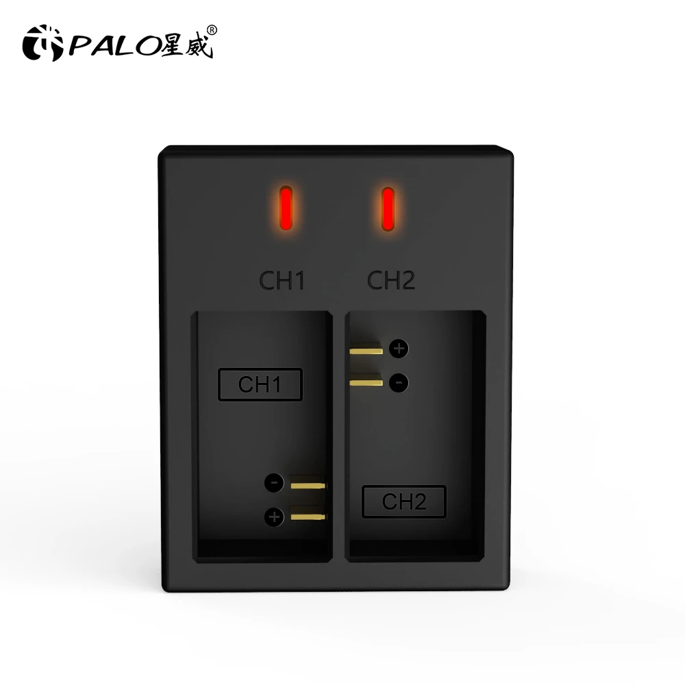 PALO USB LED Dual Charger สำหรับ SJCAM SJ4000 PG1050 PG900 SJ5000 SJ5000x SJ6000 SJ8000 M10 EKEN 4K H8 H9 GIT-LB101แบตเตอรี่