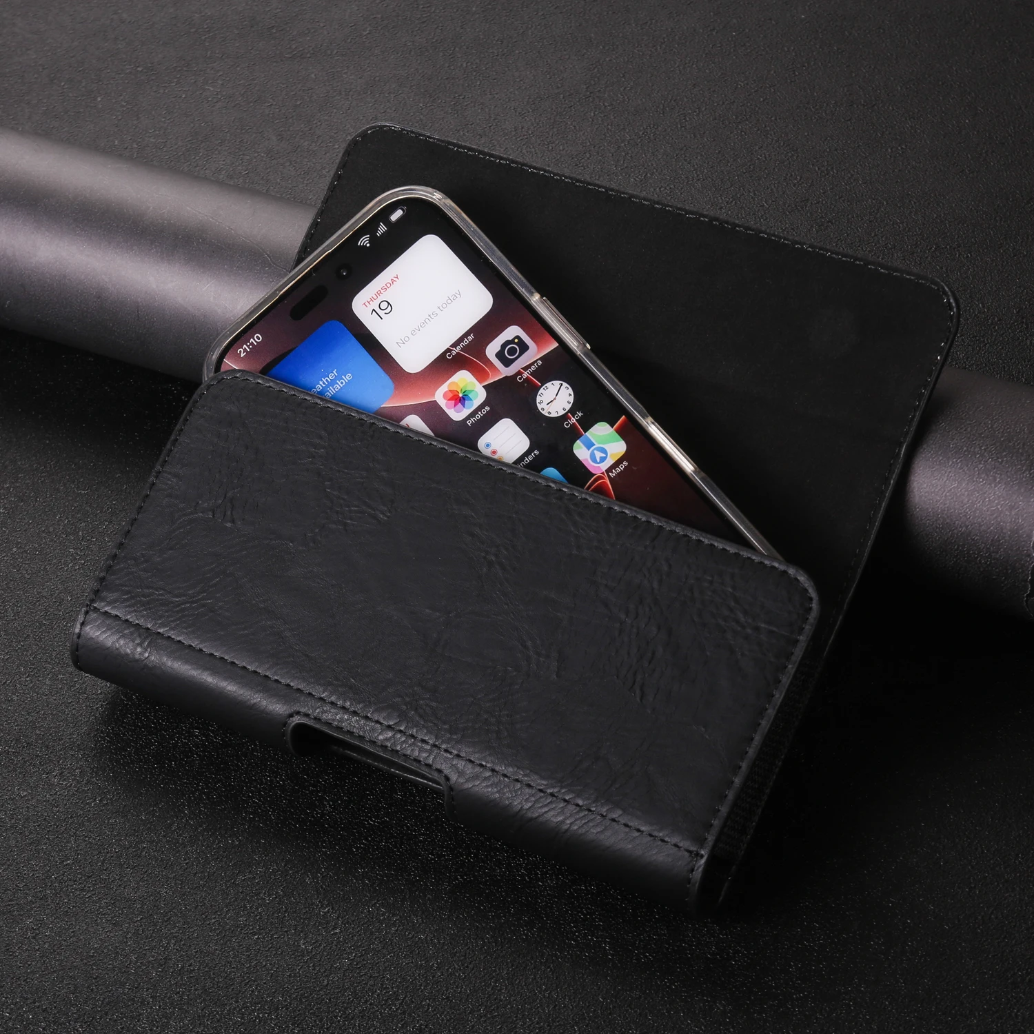 Men Waist Bag Leather Belt Clip Phone Case For IPhone 17 16 15 14 13 Pro Max Samsung S26 S25 S22 S21 S21 Ultra Business Cover