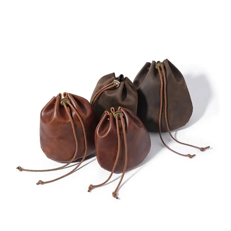 

Compact PU Coin Purse Secure Drawstring Closure Mini Travel Bags For Jewelry Keys Essential 20CA