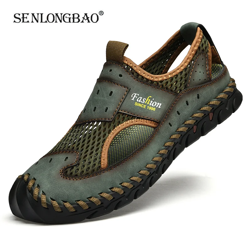 Hot Sale Summer Men\'s Sandals Outdoor Non-slip Men\'s Beach Sandals Handmade Genuine Leather Men\'s Shoes Fashion Men Sandals