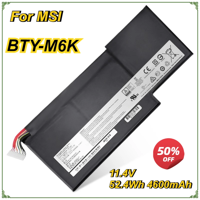 BTY-M6K Laptop Battery for MSI MS-16K3 GF63 GF65 MS-17B4 Thin 8RD GF75 8RD-031TH 8RC Thin 3RD 8RC 9SCThin 9SE/SX GS63/GS73VR