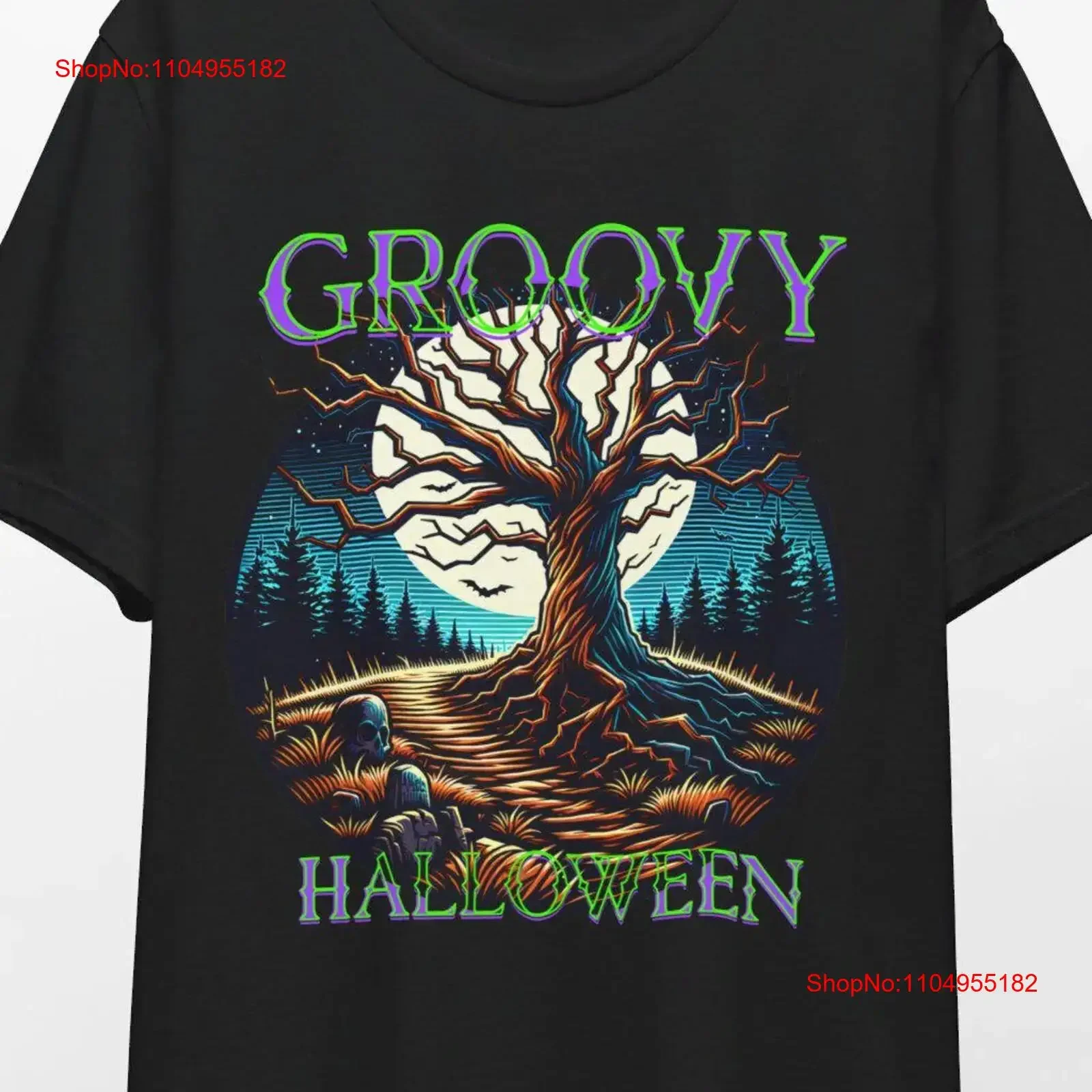 

Groovy Halloween shirt lovers black T gift for her him fall vintage Washed Versatile homme streetwear designer clothes Casual