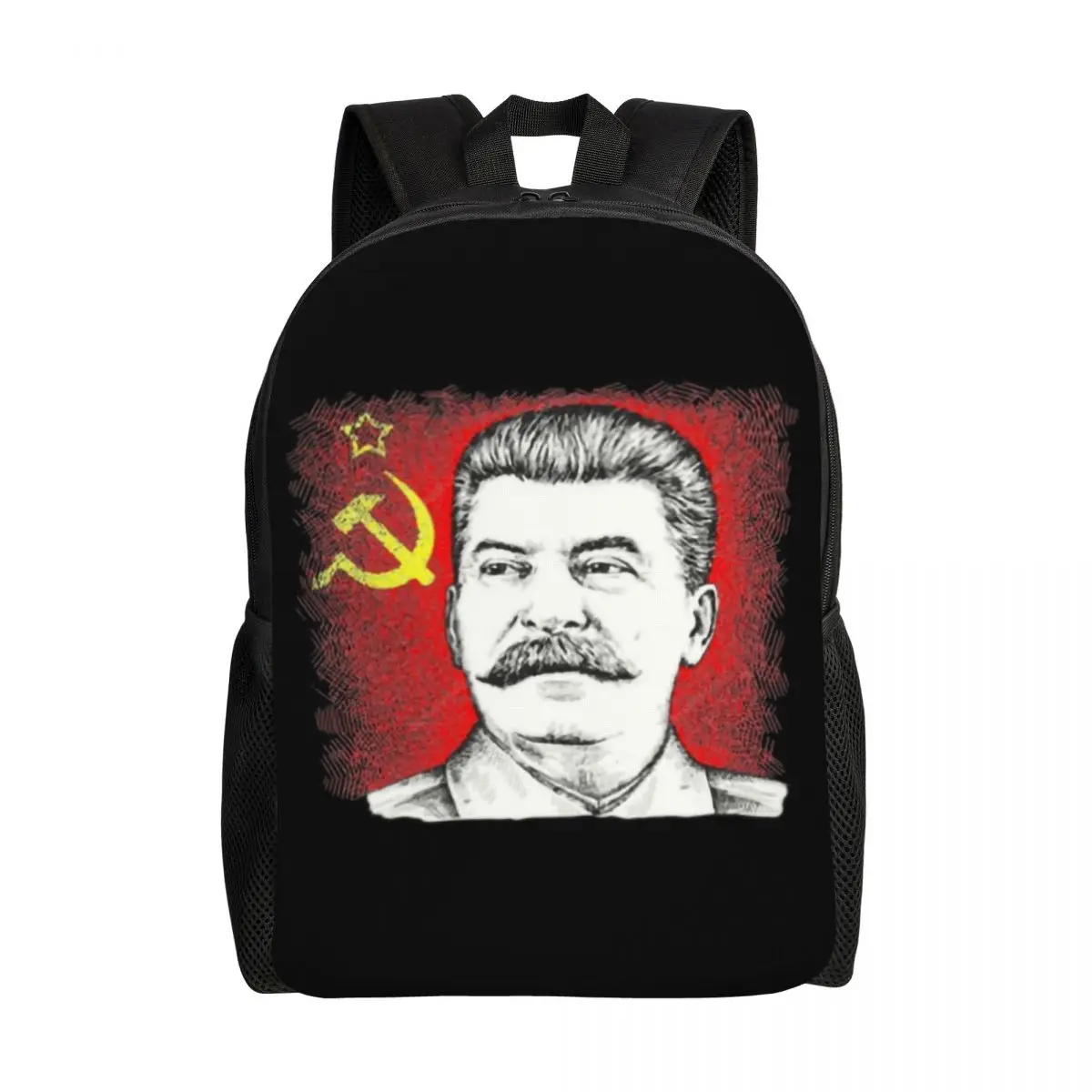 

Soviet Union Leader Joseph Stalin Backpack School College Student Bookbag Fits 15 Inch Laptop CCCP USSR Communist Flag Bags