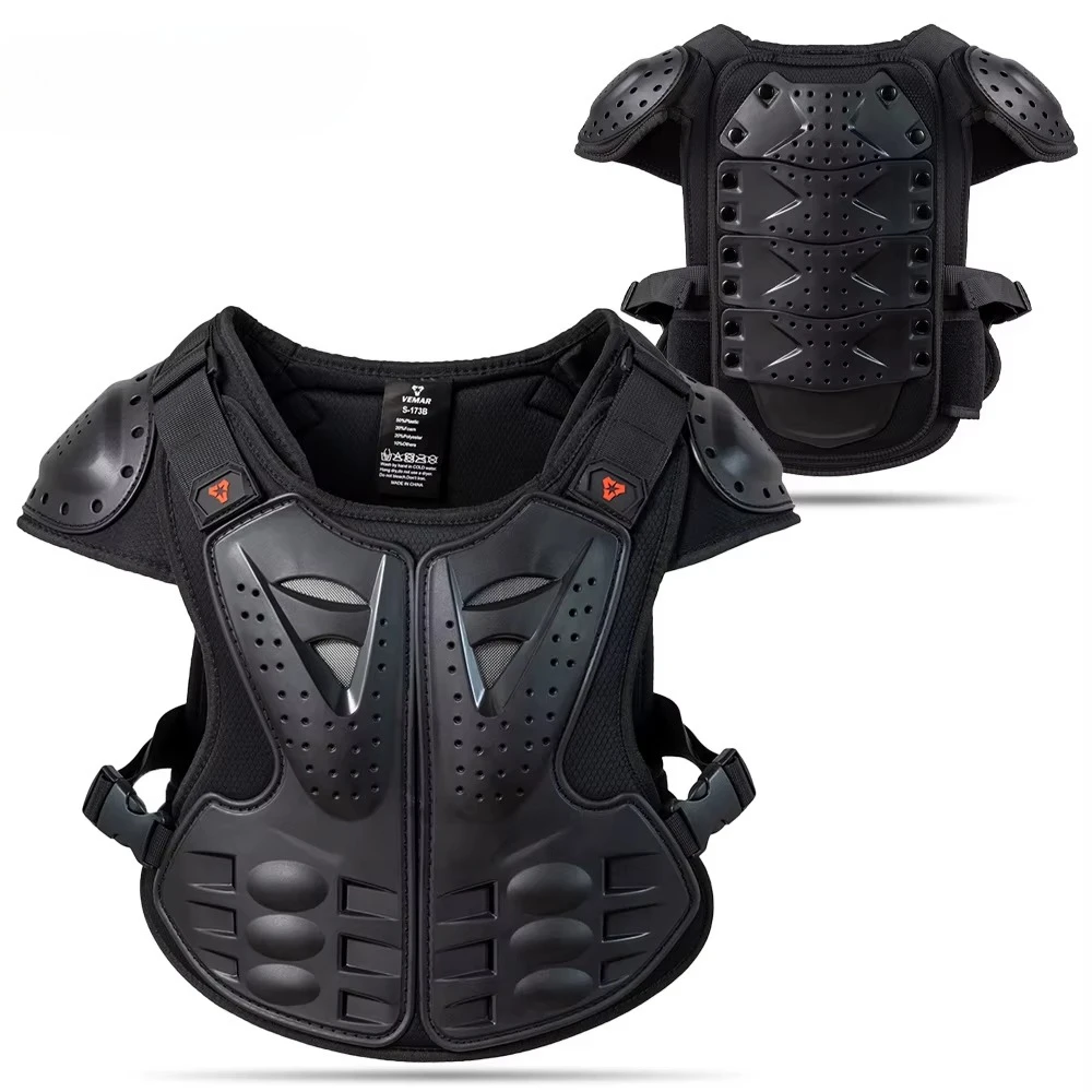 Kids Motorcycle Riding Body Armor Vest Children Motocross Back Chest Protectors Off-Road Dirt Bike Cycling Protective Gear