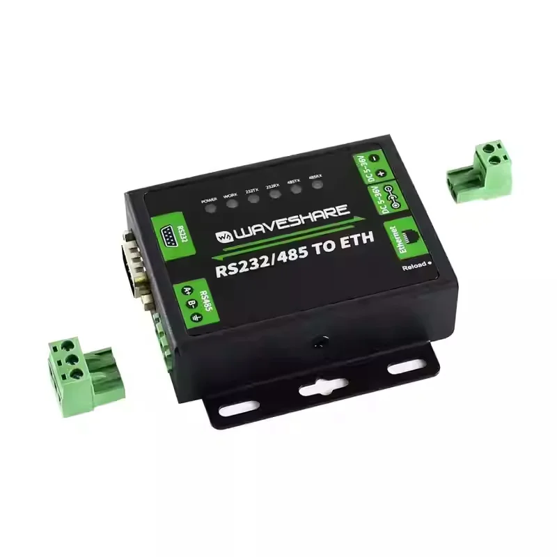 waveshare RS232/485 to Network Port Module, RJ45 Dual Serial Port Ethernet, Modbus Gateway, Industrial Grade