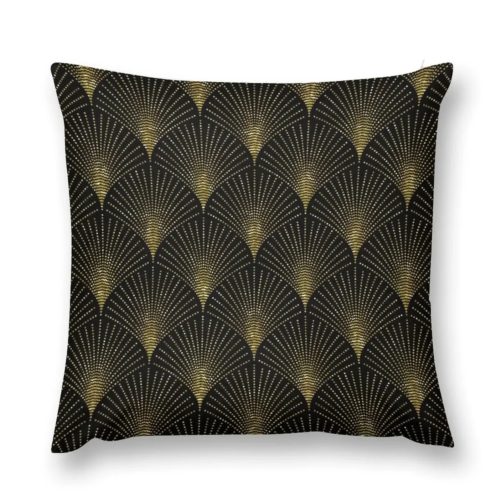 

Black and gold art-deco geometric pattern Throw Pillow Ornamental Pillow Christmas Covers Pillows Aesthetic Cushions pillow