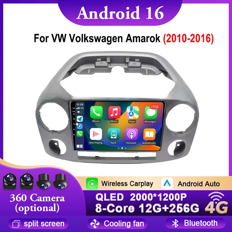 

Для VW Volkswagen Amarok 2010-2016: Мультимедийная система Android 16, автомобильный проигрыватель, автомагнитола, GPS-навигация, Bluetooth, Wi-Fi, 4G, DSP