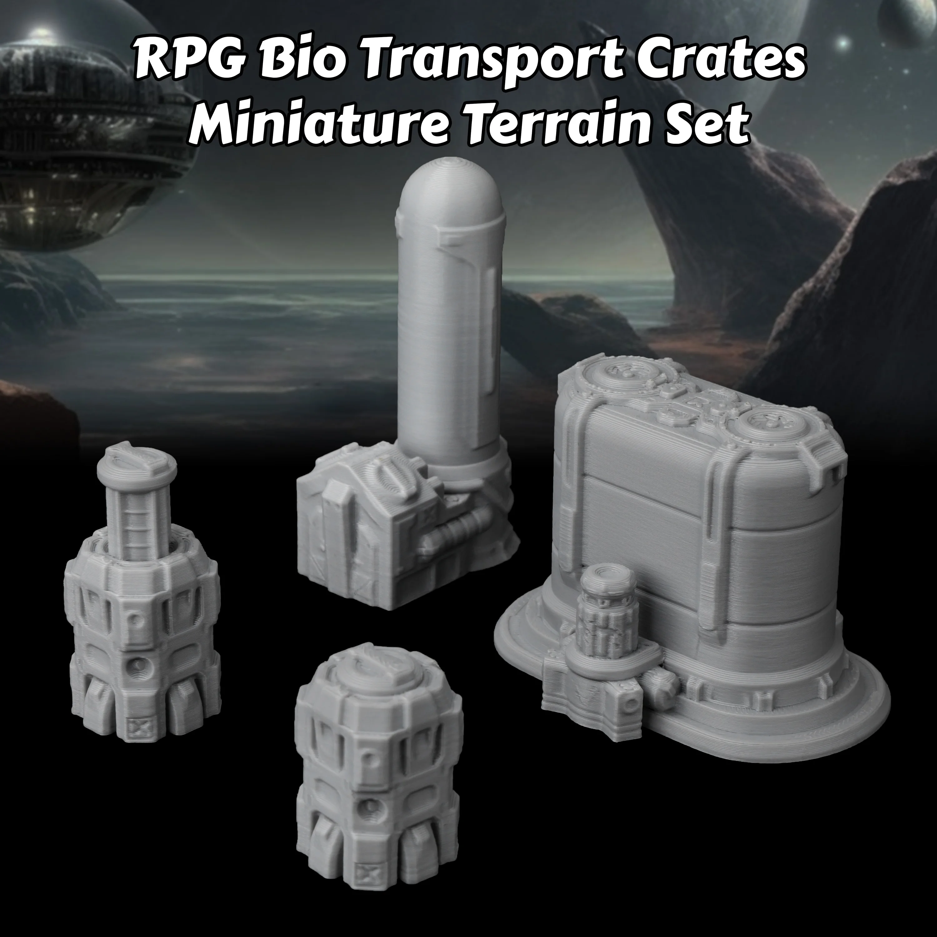 TTRPG Bio Transport Crates Min - Miniature Terrain Set ulasan dan harga