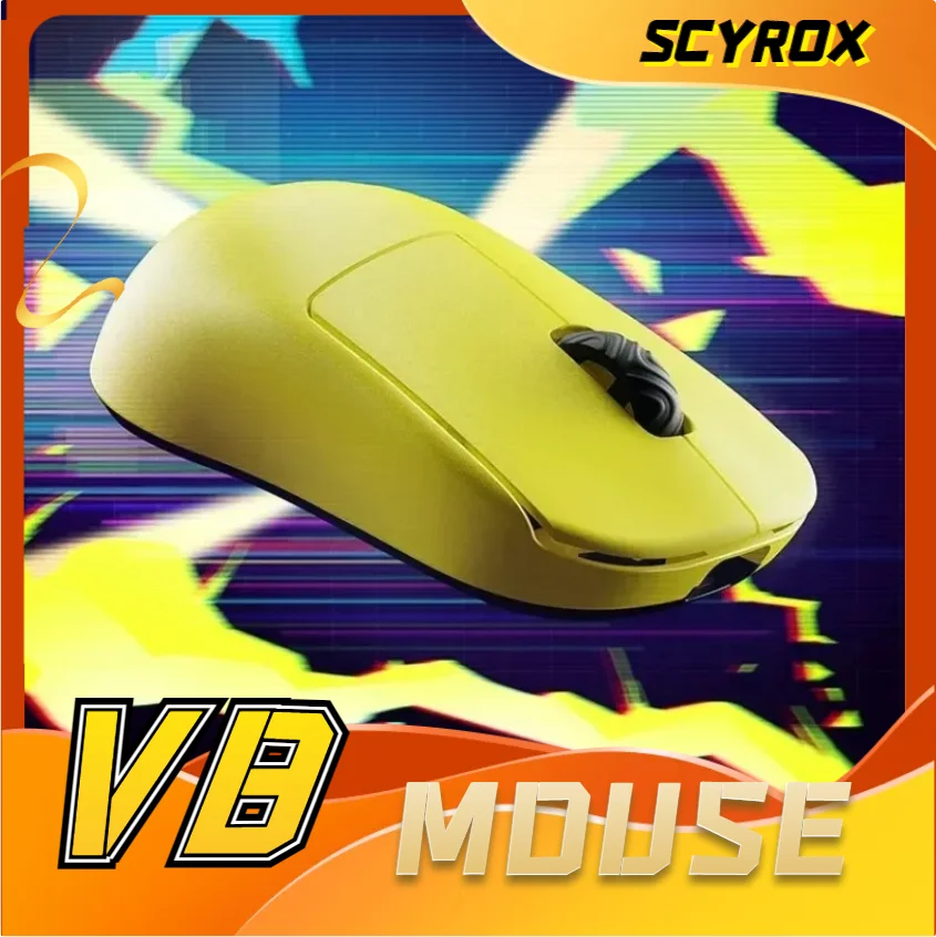 

Беспроводная мышь Scyrox v8, 2,4 г, трехрежимная легкая мышь, пользовательская игровая мышь Pixart3950 8k для ПК, киберспорта, геймера, подарки