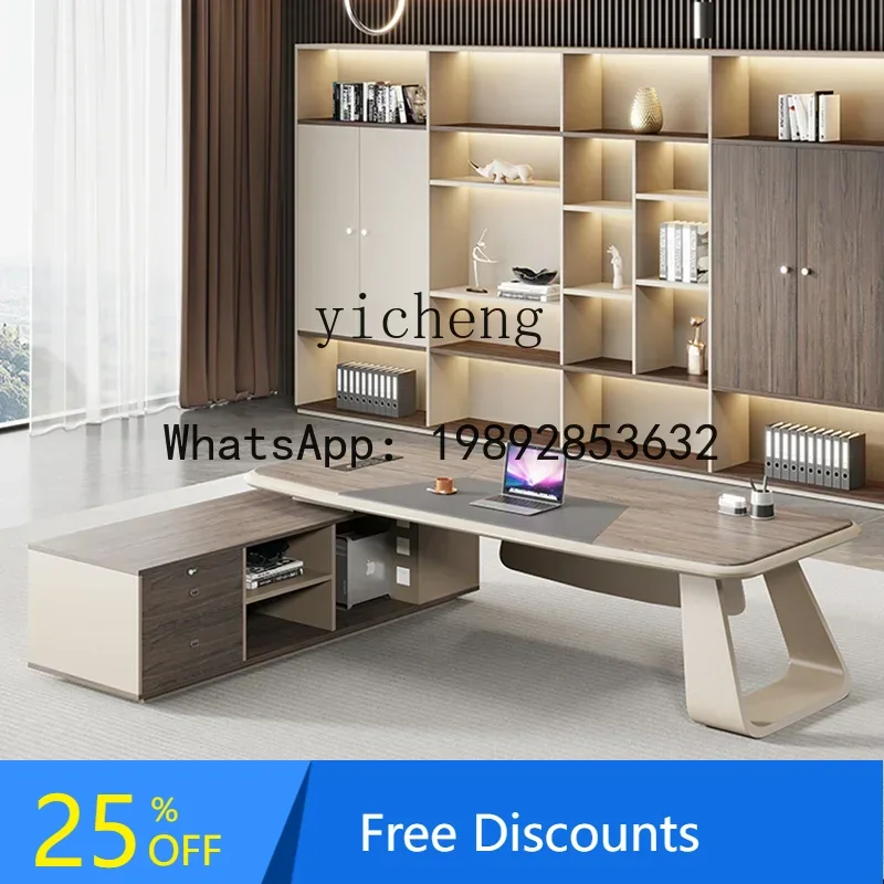 desk simple modern class  office desk and chair combination manager president desk