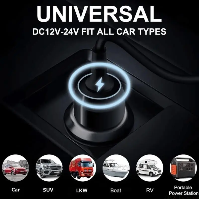 

M5TD Universal Car Laptops Charging Solution Safe and Stable Power Adapters 12V-24V