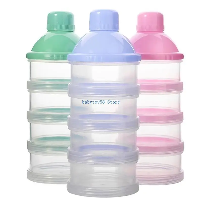 Y4UD – boîte rangement empilable à 4/5 couches pour aliments pour bébés/lait en poudre, distributeur formule sûr, boîte