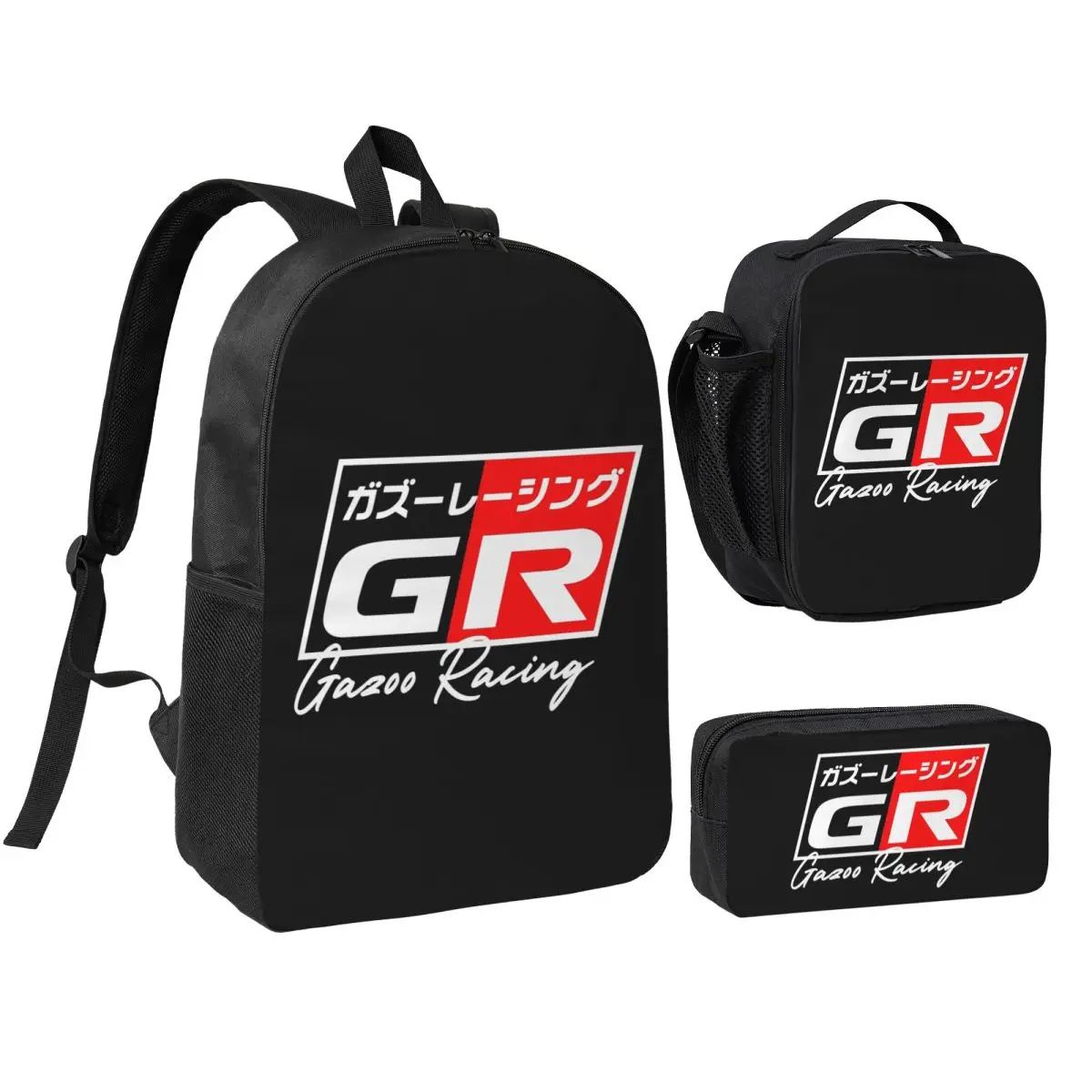 

GR Japanese Logo Sport Backpack Boys Girls BookBag School Bag Shoulder Bags 3ps Insulated Lunch Bag Pencil Case