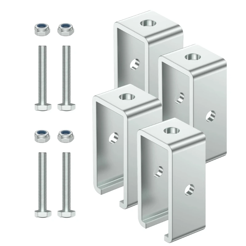 Strong Track Support parenthesis Set For 1 5/8 Inch Channel Beam 1300 Pound Capacity Galvanized Steel 4 Pack With Hardware M4YD