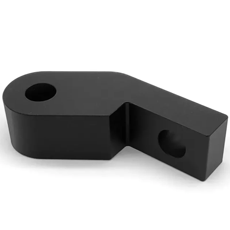 Factory Custom CNC Machining Black Aluminum Block L Arm Mounting Bracket Fixed Support