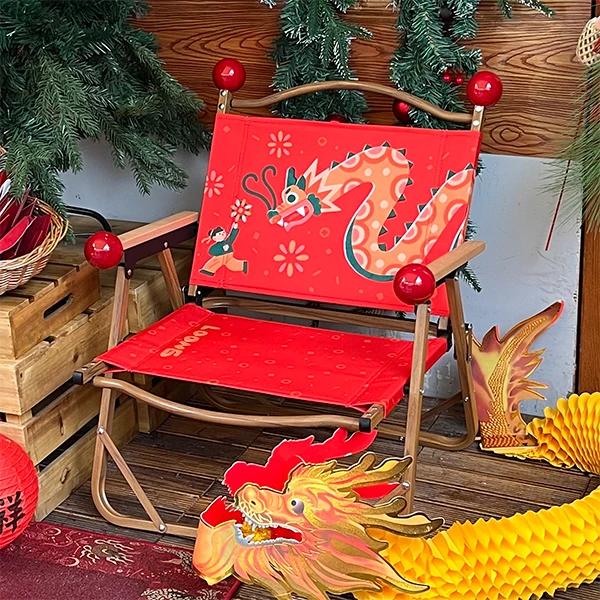 

New Year's Kermit Camping Chair Year of the Dragon Festive Balcony Leisure Chair Outdoor Folding Shop Atmosphere Decoration