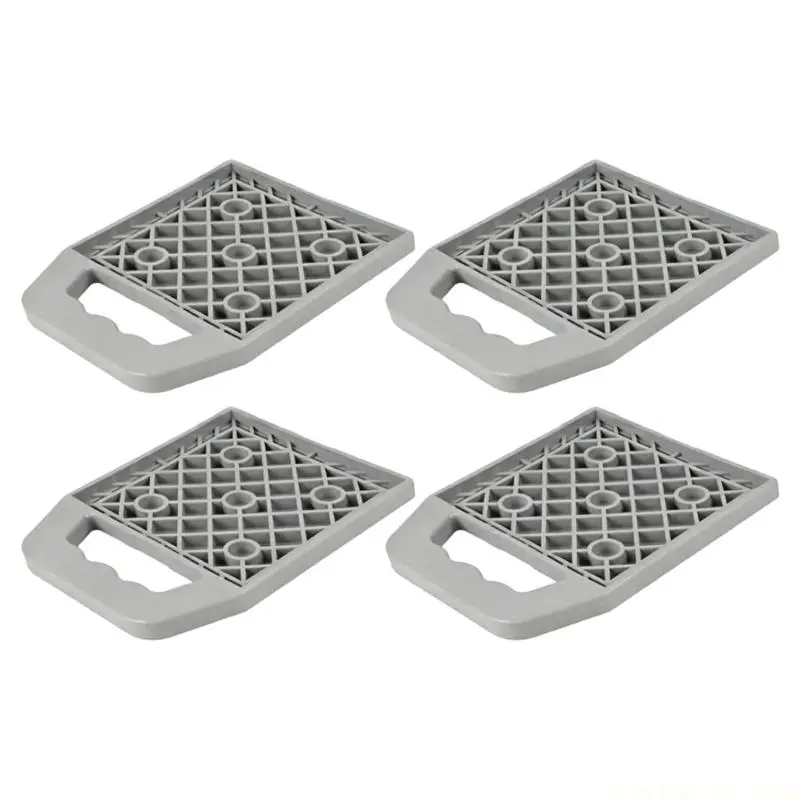 J0MA 4pcs Rectangular Trailer Base Pads with Lattice Contact Area Set for Outdoor