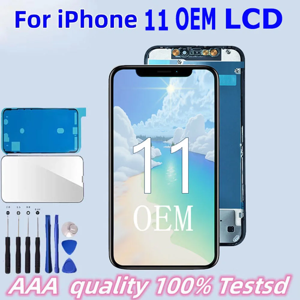 A2111 A2221 A2223 OLED Ekran do iPhone 11 Wyświetlacz LCD Ekran Dotykowy Digitizer Zestaw do Wymiany Ekranu LCD iPhone 11