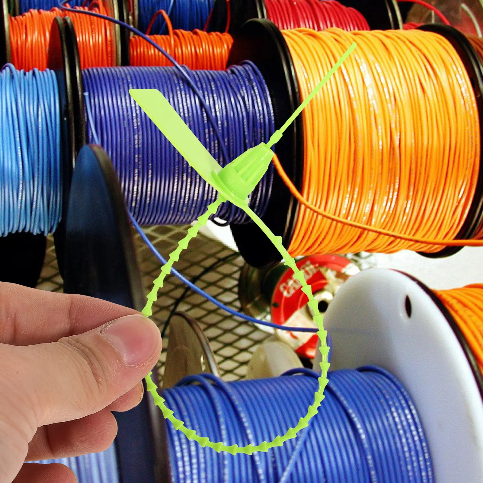 100Pcs Label Cable Ties with Random Code Self Locking Zip Ties for Wire Management Indoor Outdoor Workshop Home Office Garage