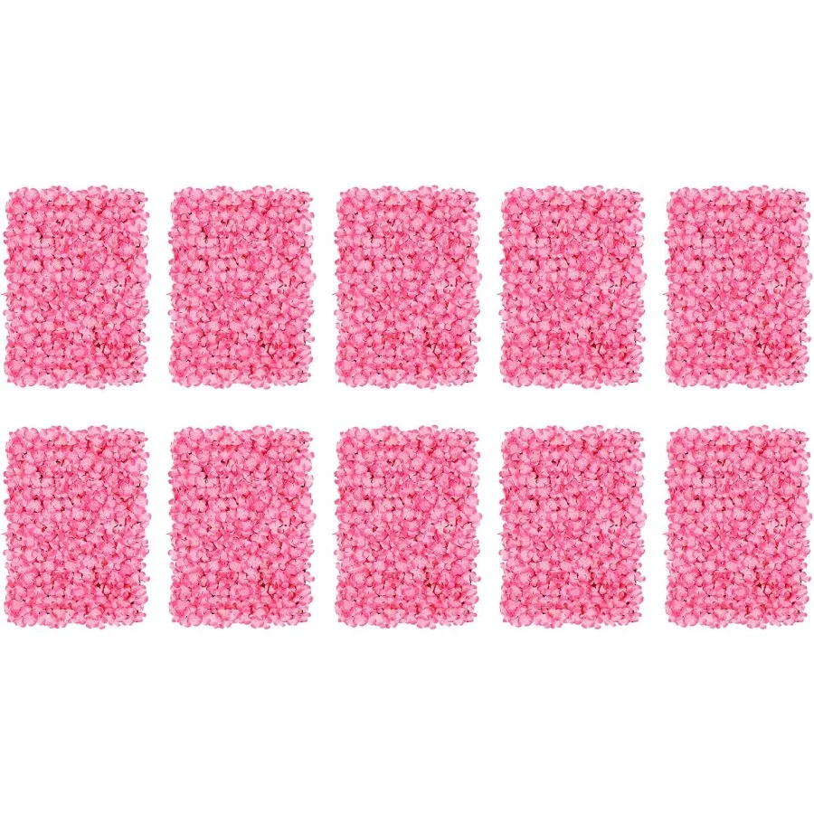 

10 PCS Flower Wall Panel 24 x 16 Artificial Flowers Wall Decoration with Hydrangea Design for Home Party Wedding Christmas Fest