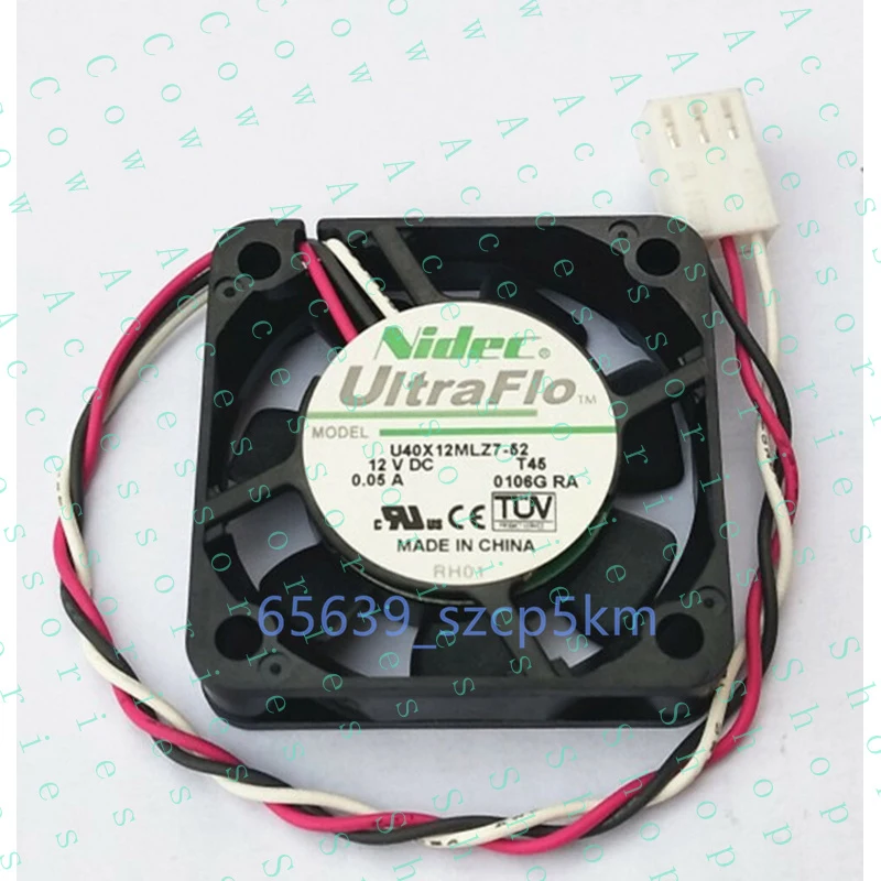 PP+ FOR Nidec U40X12MLZ7-52 DC 12V 0.05A 3Pin 40*40*10mm Silent Cooling Fan