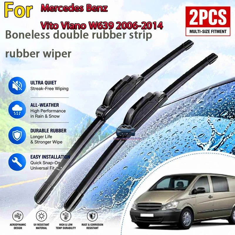

Front Wiper Blades For Mercedes Benz Vito Viano W639 2006-2014 Windshield Windscreen Window Brushes 28"+26" Modification parts