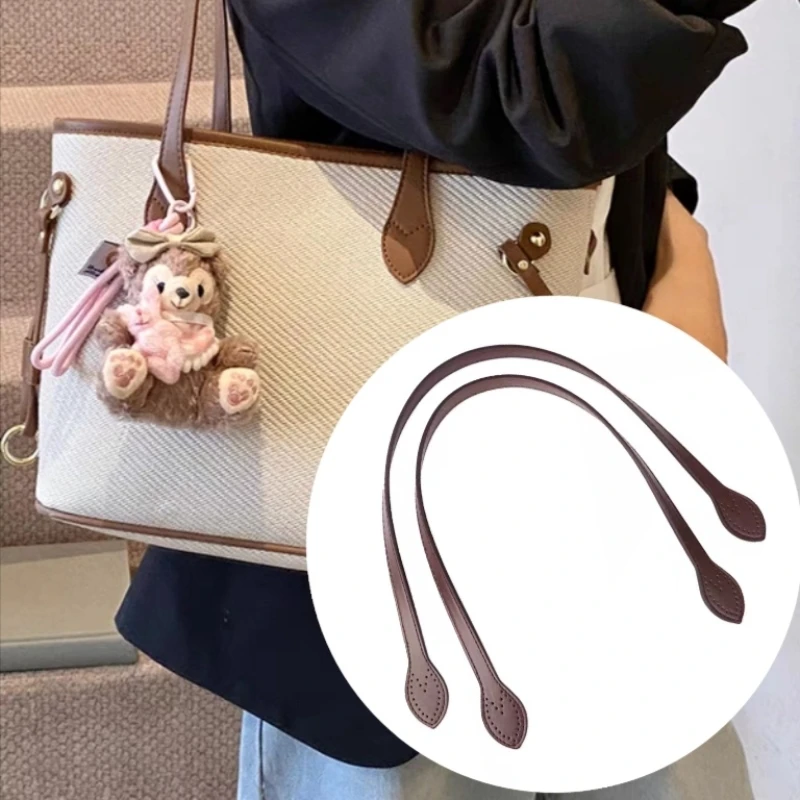 

2PCS 60cm Bag Belt Detachable PU Leather Handle Lady Shoulder Bag Strap DIY Bag Handles Replacement Women Handmade Bag