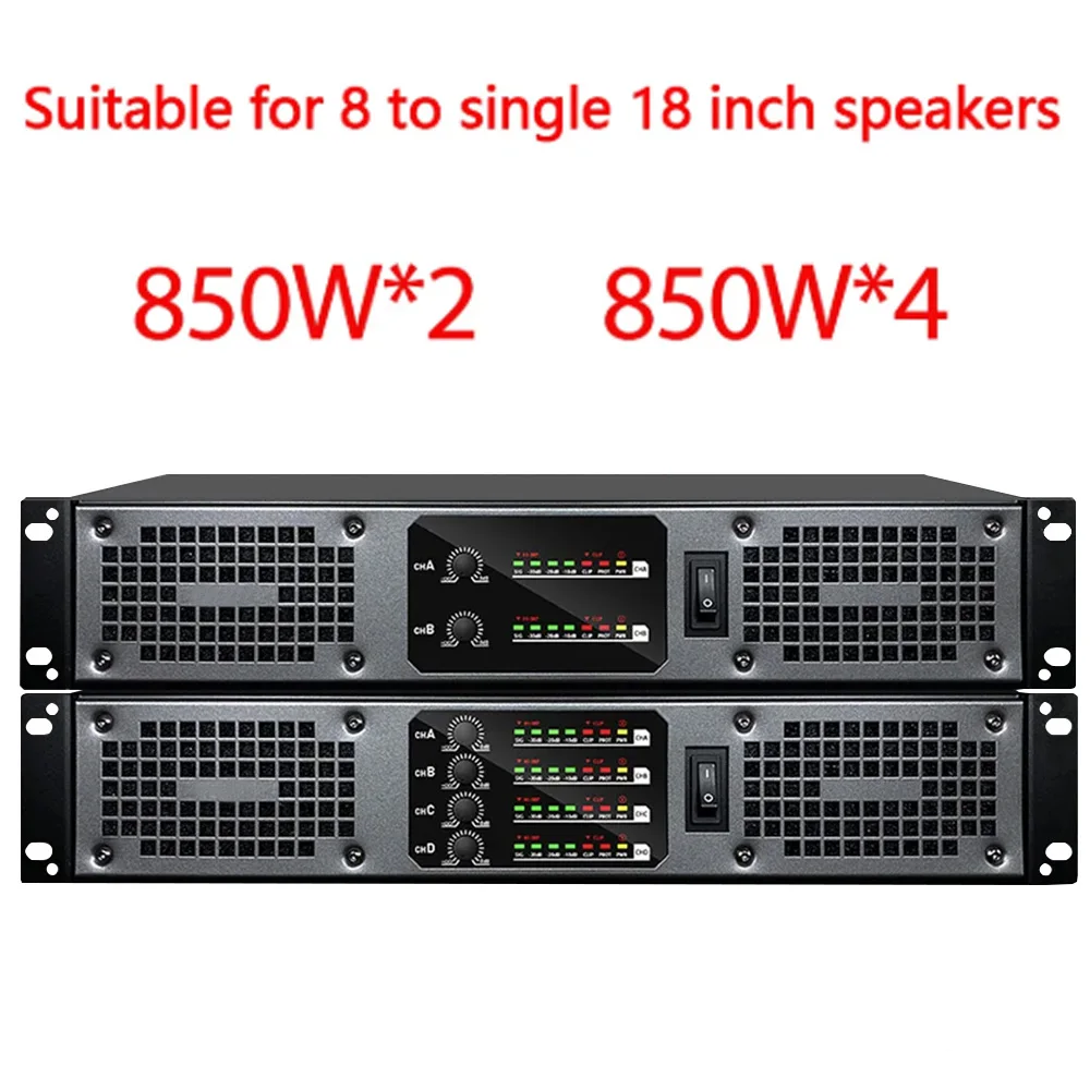 

4-channel 650W-1100W professional digital amplifier suitable for karaoke, conference room, church, party stage performance