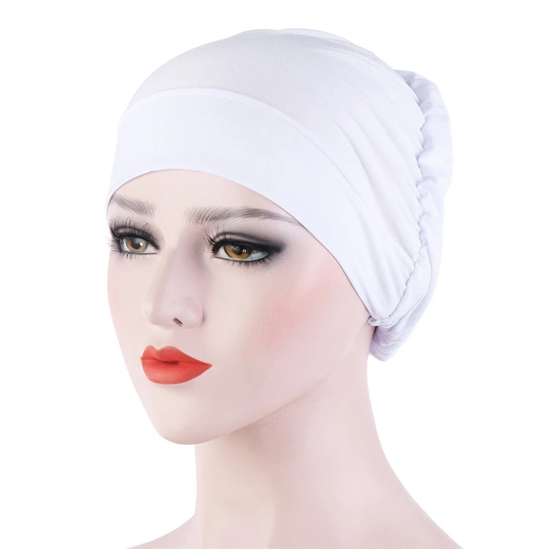 Modal Undercap Plain Soft Stretchy Under Cap Hijab Bonnet Muslim Women Full Cover Inner Hijabs Turban Islam Underscarf