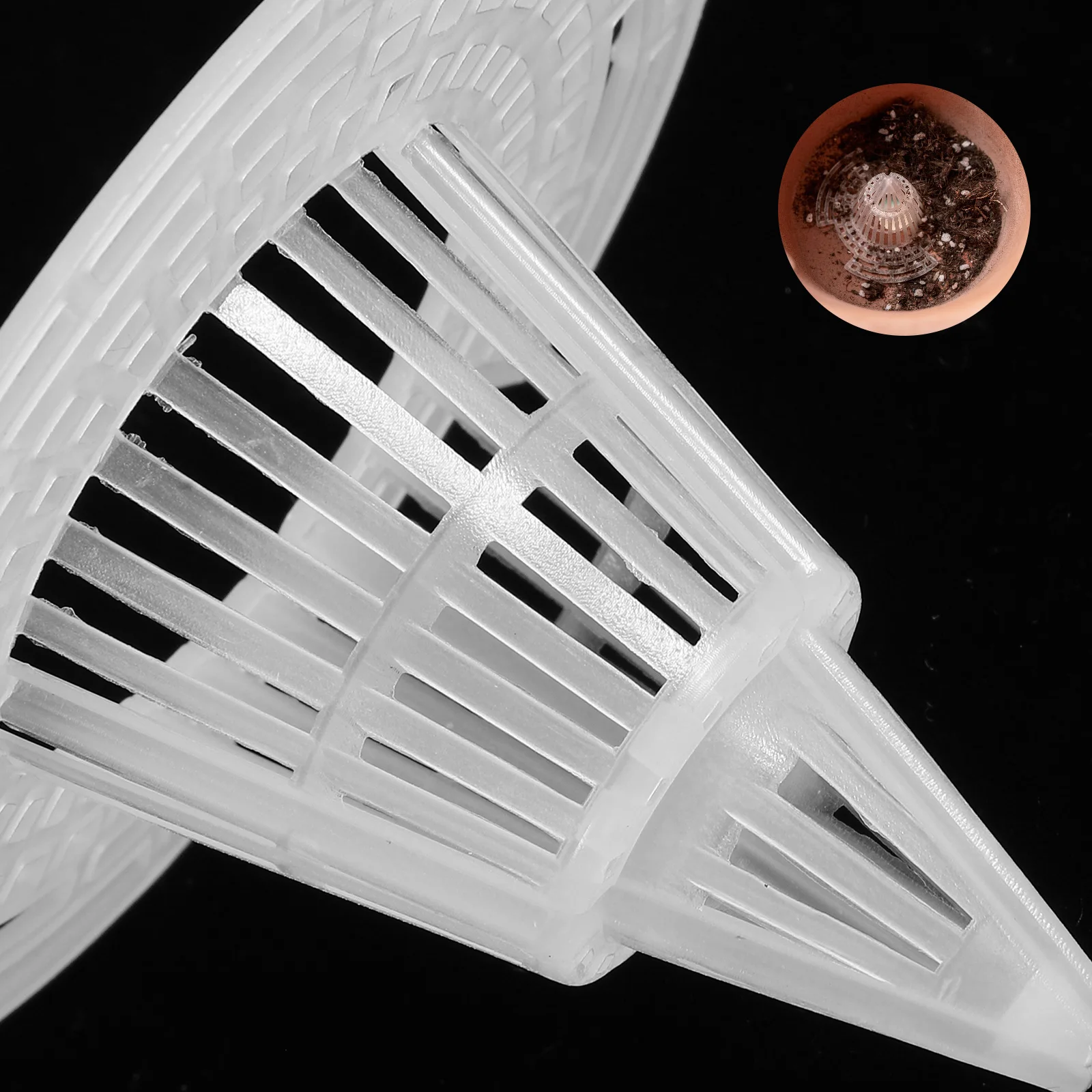 

20Pcs Cone Flower Pot Hole Mesh Pads Planter Mats Plastic Drainage Netting Accessories Supplies